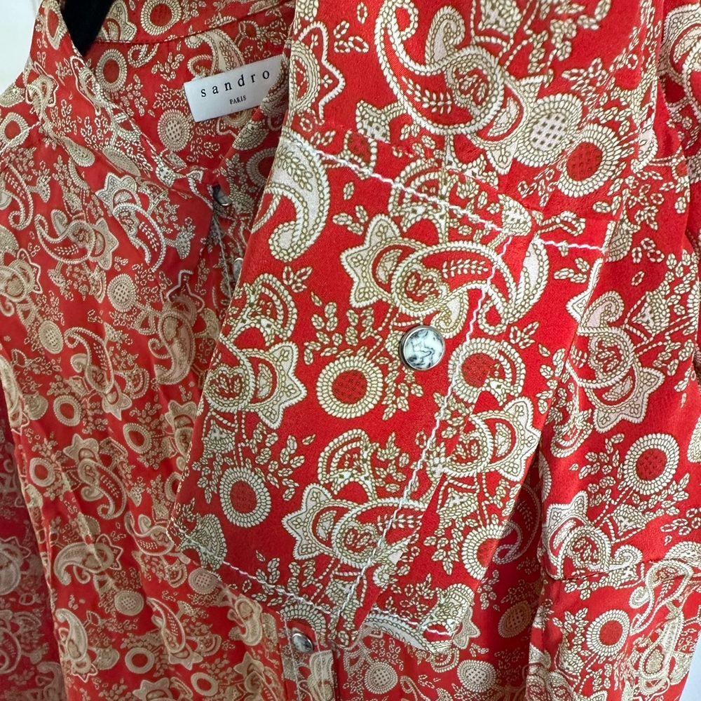 SANDRO Silk Button Up Top - Picture 5 of 6